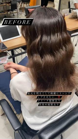 根元と毛先を馴染ませるトーンアップカラー️