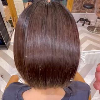 ミディアム カラー 髪質改善【縮毛矯正】 北千住 田邉 澪のヘアスタイル
