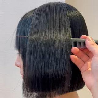 ミディアム カラー 髪質改善【縮毛矯正】 北千住 田邉 澪のヘアスタイル