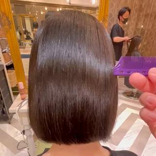 ミディアム カラー 髪質改善【縮毛矯正】 北千住 田邉 澪のヘアスタイル