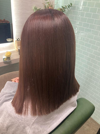 セミロング カラー 縮毛矯正/ /関内/あべももこのヘアスタイル