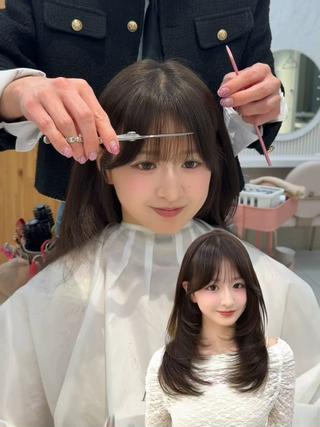 セミロング レイヤー/顔周り /韓国ヘア/TAKUのヘアスタイル