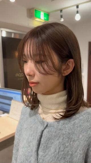 ミディアム カラー 山本 菜月のヘアスタイル