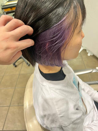 インナーカラー ラベンダー
イヤリングカラー パープル 