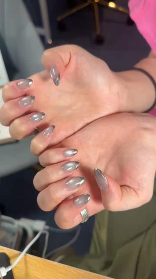 #夏ネイル#ネイル#韓国ネイル#ワンカラネイル#マグネットネイル#フレンチネイル#シンプルデザインネイル#グラデーションネイル#渋谷ネイル 