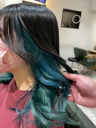 ブリーチ1、5回(追いブリーチ)のブルーインナー 