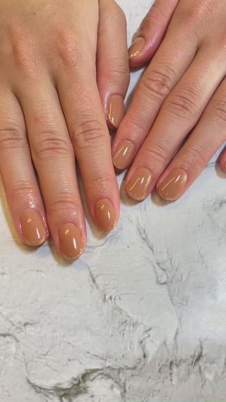 #前橋市ネイルサロン#前橋市mnailで検索#パラジェル登録サロン#オトナ女子ネイル#アラサーネイル#ダブルカラー#秋ネイル2021#オータムカラー#ベージュ#ゴールド