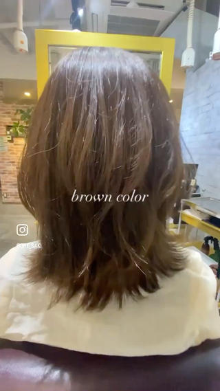 ミディアム Saki💛心斎橋 レイヤー/艶髪のヘアスタイル