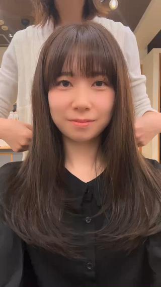 ロング カラー パーマ ヘアアレンジ キッズ レイヤーカット 🌿透け感カラーのヘアスタイル