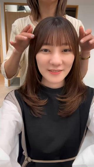 ロング カラー パーマ ヘアアレンジ メンズ キッズ レイヤーカット 🌿透け感カラーのヘアスタイル