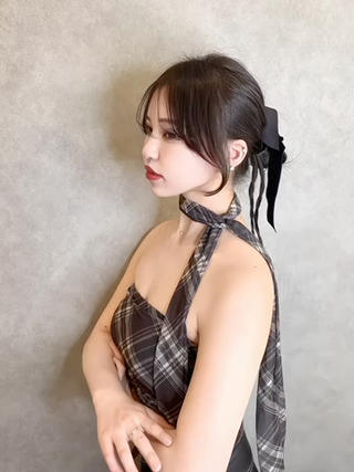 顔まわりカット+透明感グレージュ