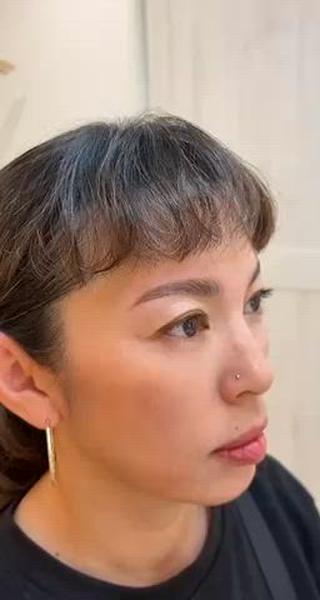 太眉希望ご自身の眉毛をしっかり活かして、毛流れを作りつつ存在感ある眉毛に 