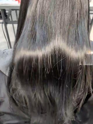 『 ダークブルーグレー』髪質改善カラー⁡
⁡⁡
⁡アッシュグレーに ほんのりブルーをプラス⁡
⁡乾かしただけで艶髪⁡⁡ 