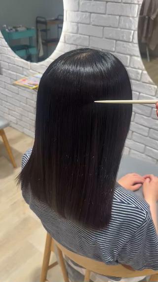 4センチの縮毛矯正リタッチでさらさら髪になりました 