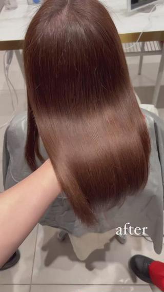 ミディアム レイヤーカット/透明 感カラー🐬永井瑠栞のヘアスタイル