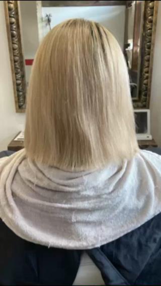 ミディアム カラー ハイトーン 清水/草薙/kanaのヘアスタイル