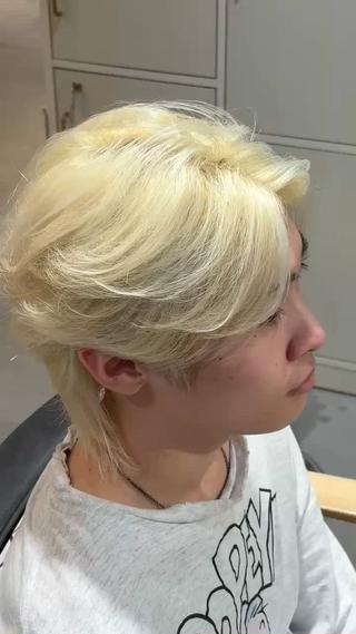 メンズカット メンズカラー カットカラー センターパート ニュアンスセンターパート ニュアンスパーマ 毛流れパーマ 韓国 韓国ヘア