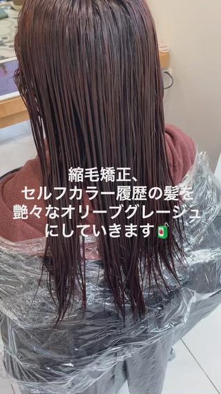 Before→After
ムラなく赤みもない艶々なオリーブグレージュです!