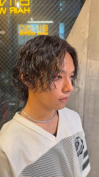 ミディアム パーマ メンズ ツイスパ/メンズ パーマ/歩夢のヘアスタイル