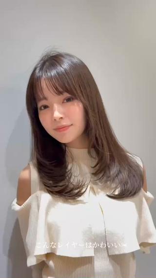 トレンドのレイヤーカット︎
レイヤーは動いても可愛いです

#レイヤーカット　#レイヤー 