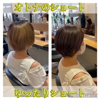 ショート カラー 渡部雄大 ショート／縮毛矯正のヘアスタイル