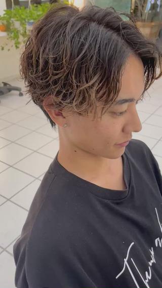 パーマ メンズ ZIONコア店所属・波巻きスパイラル 河原崎　基のヘアスタイル