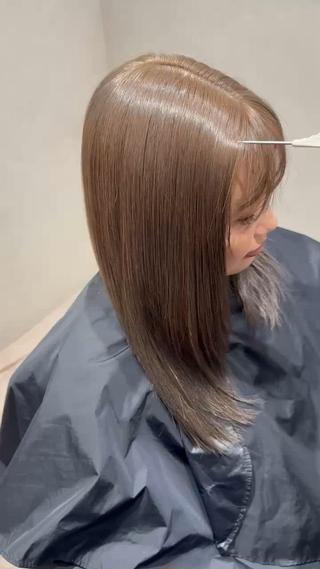 セミロング カラー 京都河原町 【艶髪】✨髪質改善✨のヘアスタイル