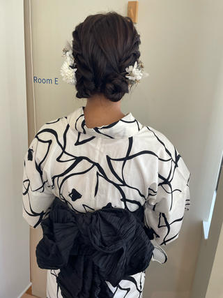 ミディアム ヘアアレンジ ボウ🪞ヘアセット /メイク/マツパのマツエク・マツパデザイン