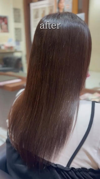 縮毛矯正のbefore＆after
ケア重視であてる髪質改善縮毛矯正
＋2000円で超おすすめ髪質補強ボンドをつけられます️ 
