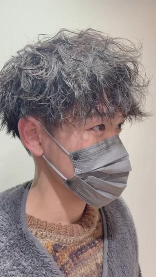 波巻きスパイラルパーマ　マッシュ 