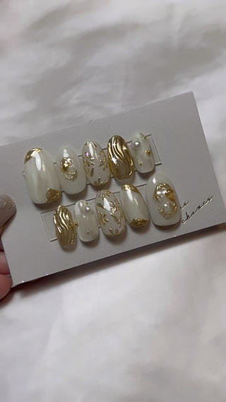 お客様持ち込みデザイン
ウエディングネイルチップ 