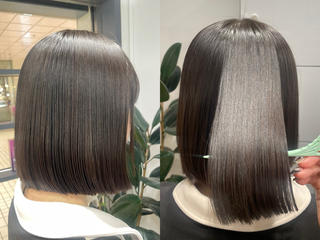 ミディアム 艶髪/縮毛矯正美容師 🧸YUZU🤍のヘアスタイル