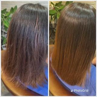 高難易度縮毛矯正です乾かしただけですアイロン、ブラシ、一切使っておりません 