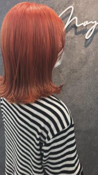 2回ブリーチ!
アプリコットオレンジ