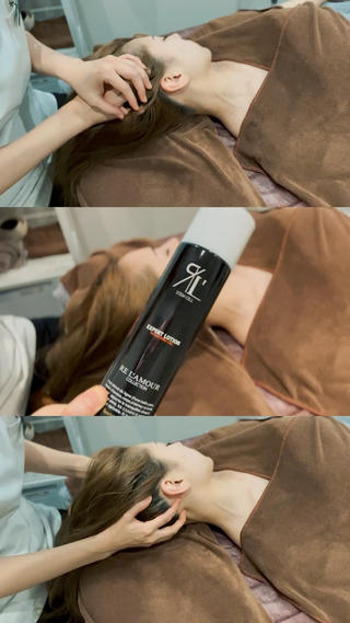 毎日頑張る自分へのご褒美に
丁寧に頭皮を整え、首まわりまで優しくケアすることで、気分もパッと明るくリフレッシュ。
シュワっと心地よいスプレーの爽快感と、手技によるリラクゼーションの相乗効果をぜひご体感ください