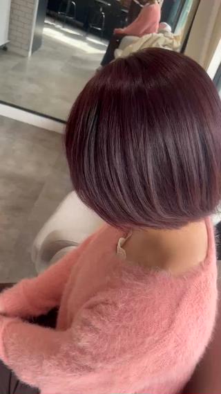 艶暖色特にお勧めイルミナカラーで作るピンクブラウン春カラーにいかがでしょうか 