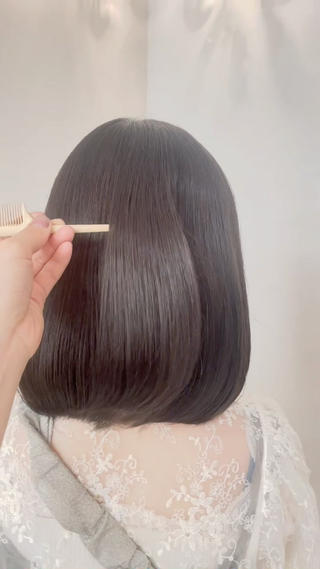 ミディアム カラー ヒナ/酸性ストレート ・艶カラー🌿のヘアスタイル