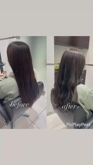 ロング カラー 大人デザイン 🍃MORIKA🍃のヘアスタイル