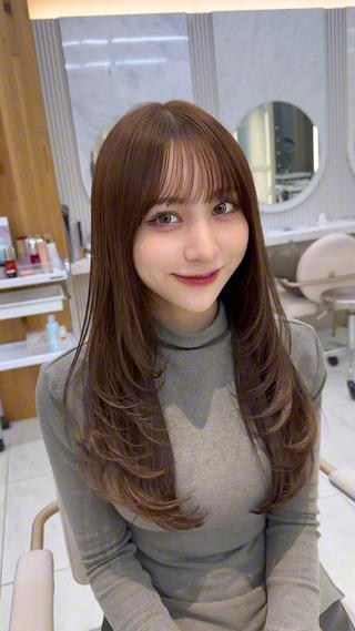 ロング カラー 🇰🇷韓国風くびれ ヘア🇰🇷中村優大のヘアスタイル
