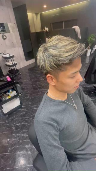 カラー メンズ NINE+/代表 ブリーチ特化型サロンのヘアスタイル