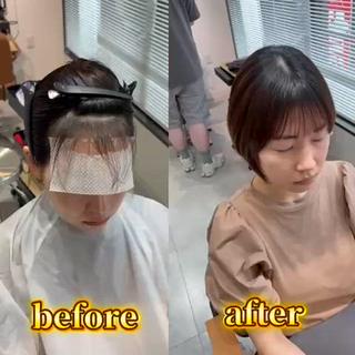 ショート こうき/前髪割れ癖 改善/カット/カラーのヘアスタイル
