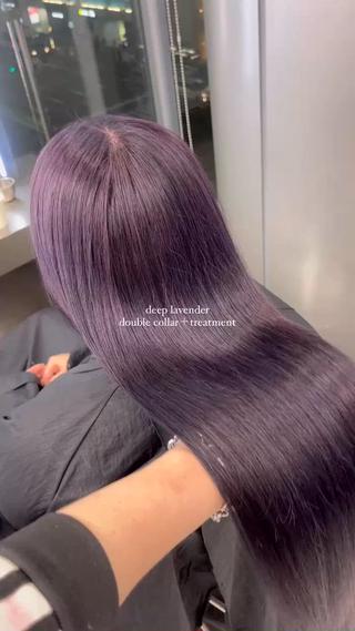 ディープラベンダー♡
派手すぎる紫は、暗すぎるのもそんな方にオススメなのは一回のブリーチで出来る透明感抜群なディープラベンダーカラー
派手すぎず大人っぽいカラーでとっても人気です
透明感カラーはワンブリーチがオススメ!
menu
ダブルカラー
ブリーチ+カラー+トリートメント
¥10000
ケアブリーチ
+¥3300
