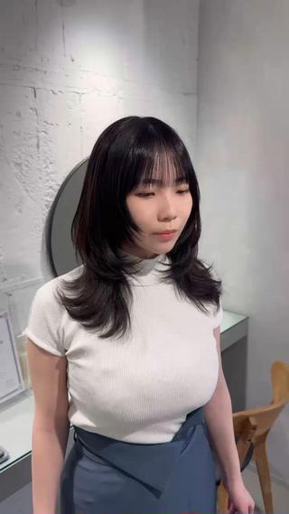 セミロング 顔周りカット・相談 レイヤーも◎しずくのヘアスタイル