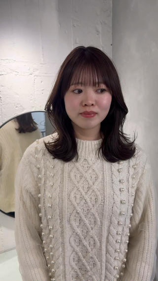 セミロング カラー ヘアアレンジ 顔周りcut・ご相談 ＝新宿しずく🇰🇷のヘアスタイル