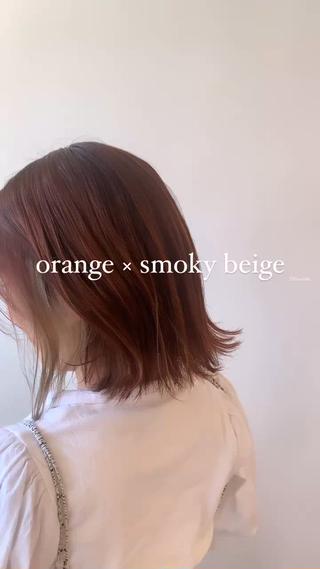 ミディアム カラー milis 知崎春奈のヘアスタイル