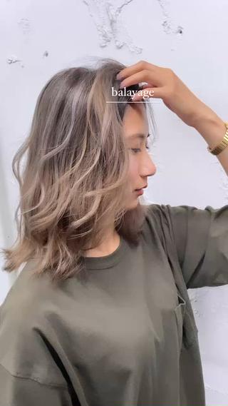 ミディアム カラー 艶ハイトーン特化 tatsuのヘアスタイル
