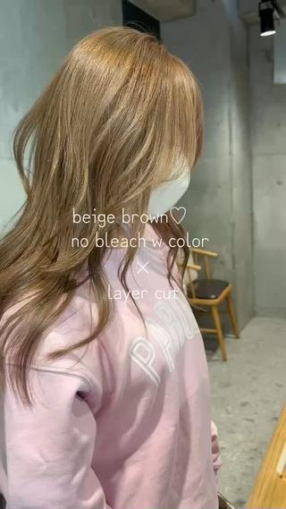 ロング カラー ブリーチカラーレイヤ ーカット🦋annaのヘアスタイル