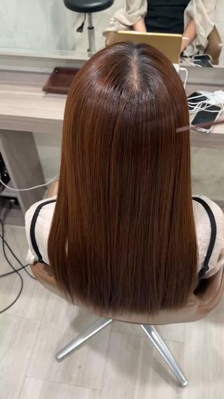 セミロング パーマ 縮毛矯正 特化生田のヘアスタイル
