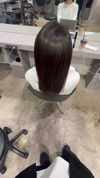 セミロング パーマ 縮毛矯正 特化生田のヘアスタイル