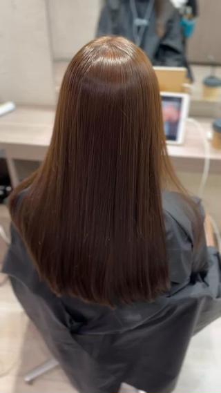 セミロング カラー 縮毛矯正 特化生田のヘアスタイル